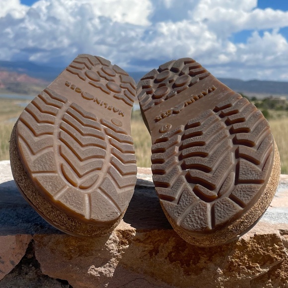 Haflinger Gray Leather Cork bottom Slip On Mules Women’s Size 7 37 Like New - Picture 12 of 13
